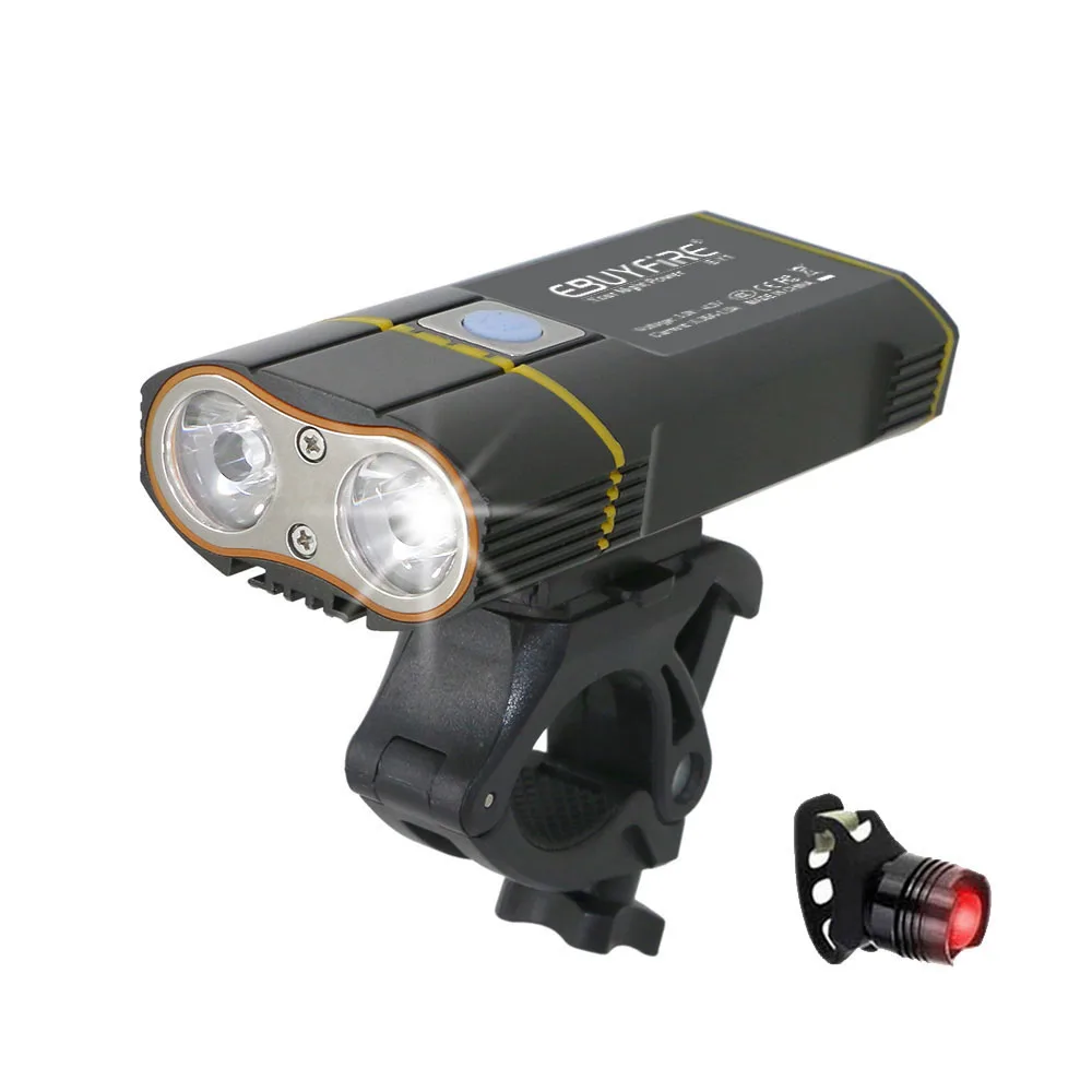 6000LM إضاءة دراجة هوائية 2x XML-L2 LED الدراجة الخفيفة مع بطارية يو اس بي قابله لإعادة الشحن الدراجات الجبهة ضوء + المقود جبل 6000LM إضاءة دراجة هوائية 2x XML-L2 LED الدراجة الخفيفة مع بطارية يو اس بي قابله لإعادة الشحن الدراجات الجبهة ضوء + المقود جبل