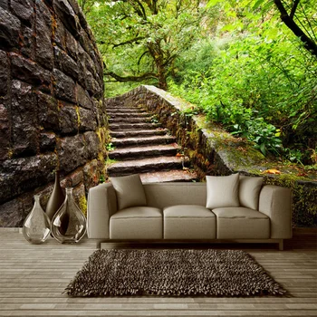 

Custom 3D Stereo Original Forest Step Natural Landscape Mural Wallpaper Personalized Space Living Room Bedroom Design Home Decor