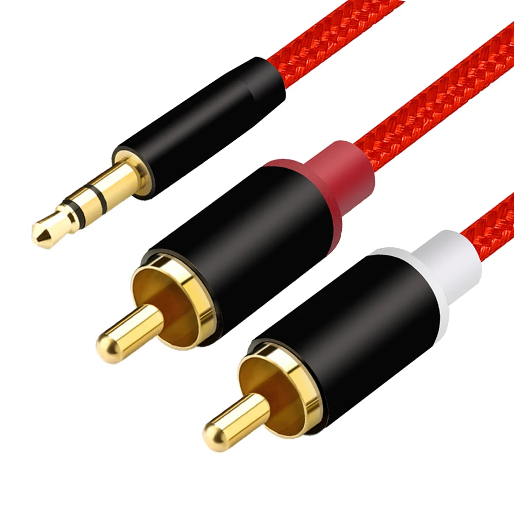 RCA аудио кабель 3 5 мм стерео разъем для 2 сплиттер Y КАБЕЛЬ разветвитель AUX адаптер