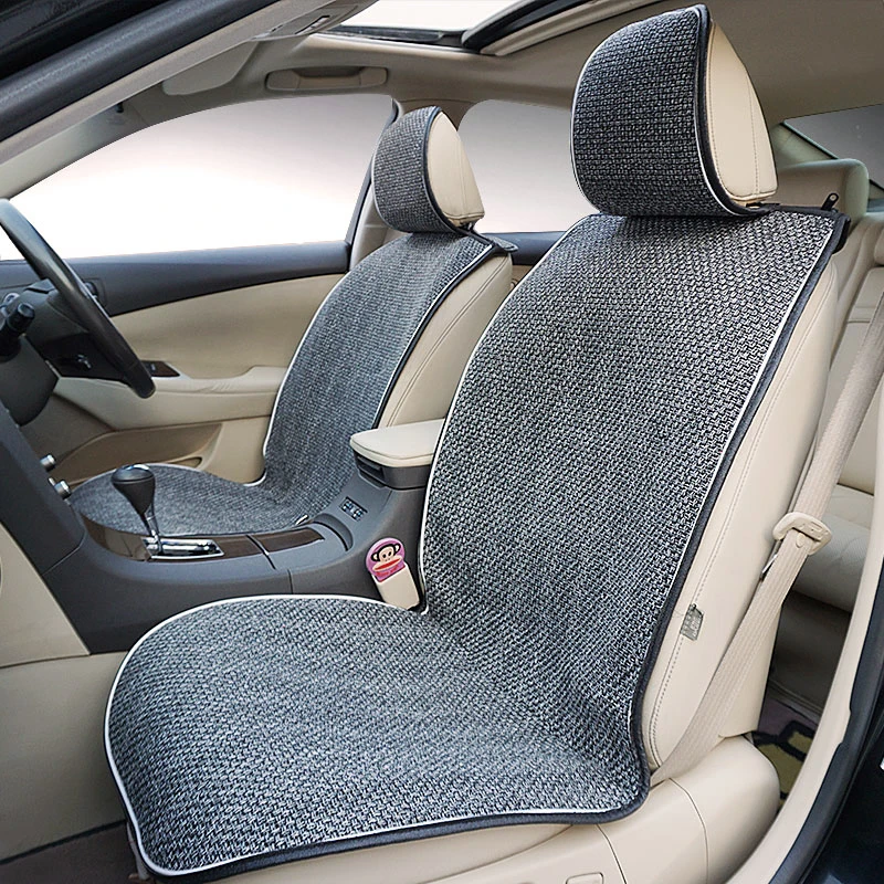 

Fashion Flax Fabrics Universal Car Seat Cover Fit Car Front Seat Breathable Car Seat Protection Cushion High Quality Cars Covers