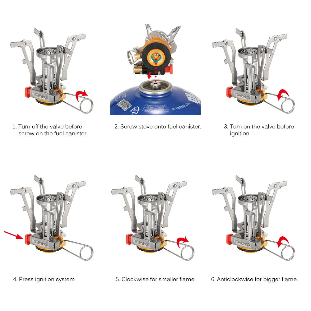 TOMSHOO мини рюкзак канистра плита горелки кемпинга для приготовления пищи на открытом воздухе Складная Походная поставка Бутан-пропан канистра