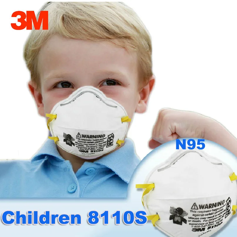 20 шт./кор. 3 м 8110S N95; детский плащ-Пыльник Маска Анти-частицы Anti-PM2.5 порошковый респиратор маски безопасности Малый Размеры маски