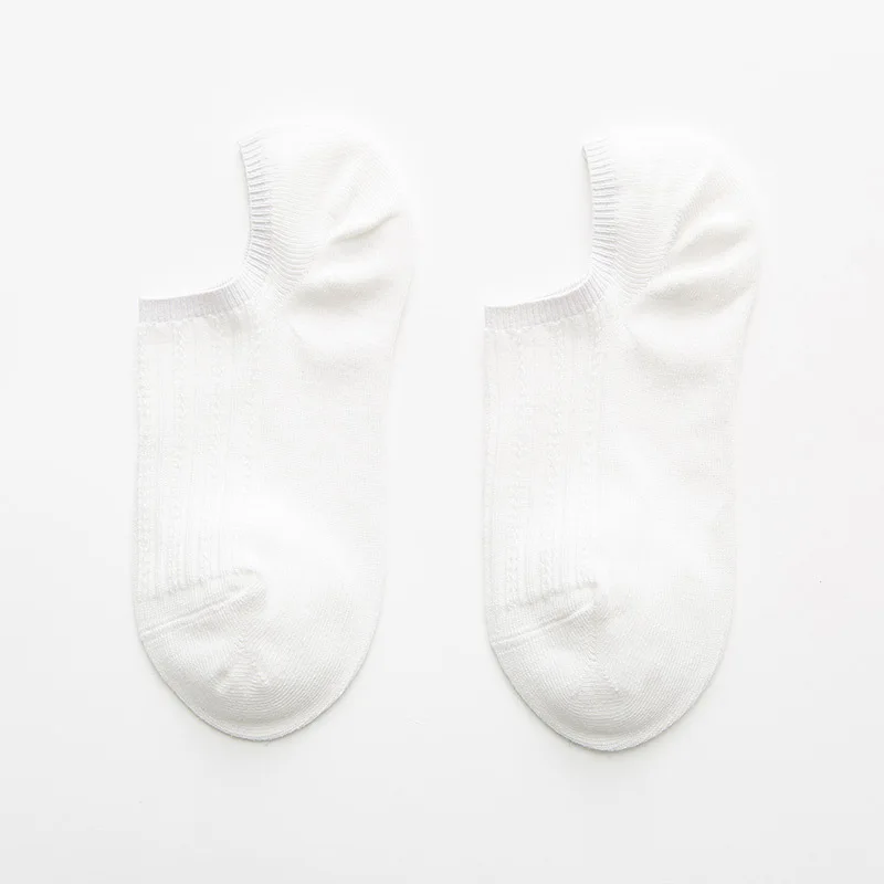 Повседневные женские носки хлопковые яркие цвета невидимые носки-башмачки Нескользящие дышащие тонкие милые женские носки для праздника - Цвет: Белый
