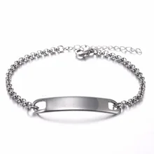 Новинка для мужчин и женщин из нержавеющей стали ID браслеты звеньевая цепочка браслет с подвесками, ювелирное изделие, подарок SSL004