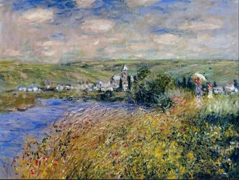 

High quality Oil painting Canvas Reproductions Vetheuil Seen from Ile Saint Martin (1880) By Claude Monet hand painted