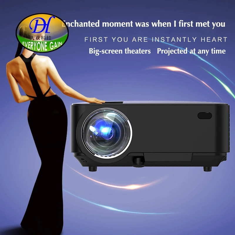 

Everyone Gain 2000 lumens Projector Android 4.4 HD LED Wifi Smart Projector home theater LCD Video Proyector TV mini290A Beamer