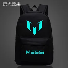 Messi Printed Black Luminous Backpack Shoulders Bag Laptop Bag SchoolBag New