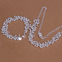 Silver plated refined luxury gorgeous fashion noble elegant grapes two piece sets hot selling classic silver jewelry S153