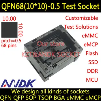 

QFN68(10x10)-0.5 Socket Open top QFN68 Socket MLF68 Socket MLP68 Socket,IC550-0684-021-G Allsocket