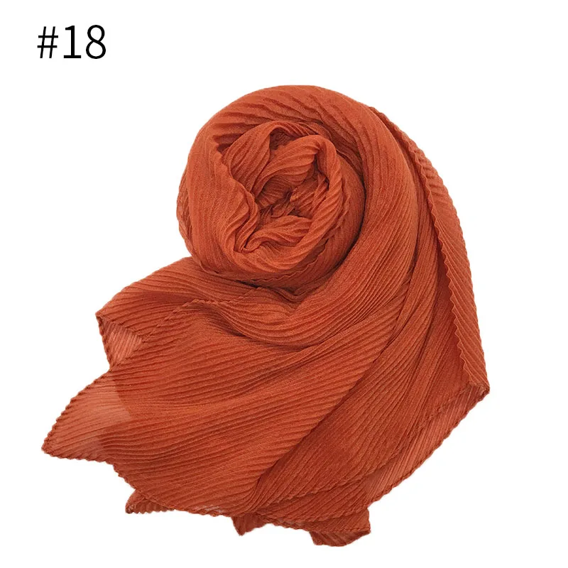 Мягкие модные пульсационные 26 цветов складные одноцветные шали вискоза, хлопок мусульманский хиджаб женские шарфы пашмины шарф из вискозного шелка 10 шт./партия