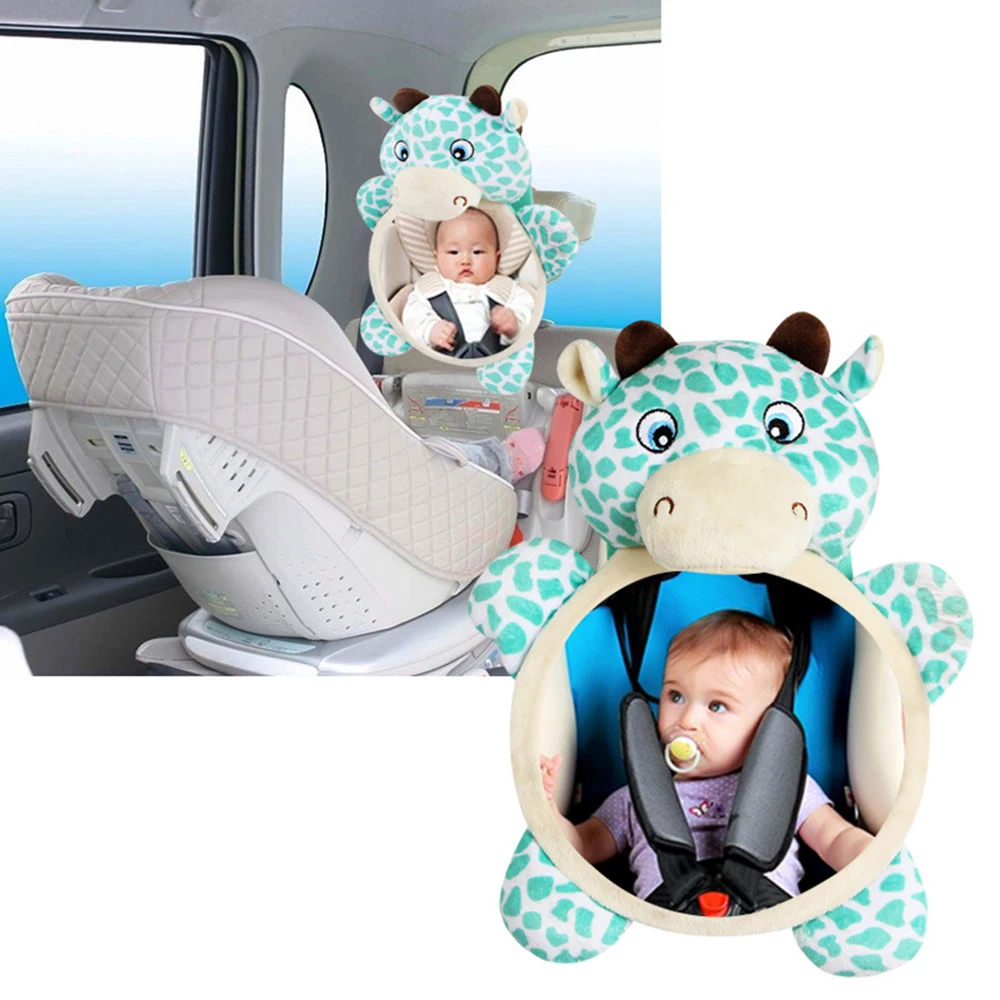 

Animal shape Plush toy Wide View Rear Adjustable Safety Seat Car Back Mirror Headrest Mount For Baby