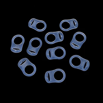 

10Pcs Silicone Baby Infant Mam Pacifier Adapter Rings Dummy Clip Adapter Chain Pacifier Holder Clear Color