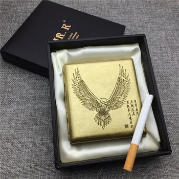 

Personalized Flying Eagle Copper Cigarette Case Box Male Metal Cigarette Boxes Laser Engraved Storage Smoke Box Eagle