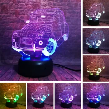 

Creative Dual Color SUVs Car 7 Colorful Gradient Vision LED Lamp Illusion Table Desk Night Light Decor Kids Xmas Birthday Gifts