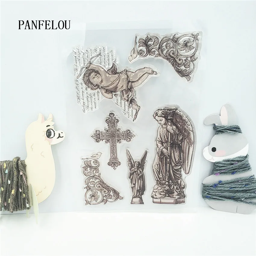 

PANFELOU Love god statue Transparent Silicone Rubber Clear Stamps cartoon for Scrapbooking/DIY Christmas wedding album