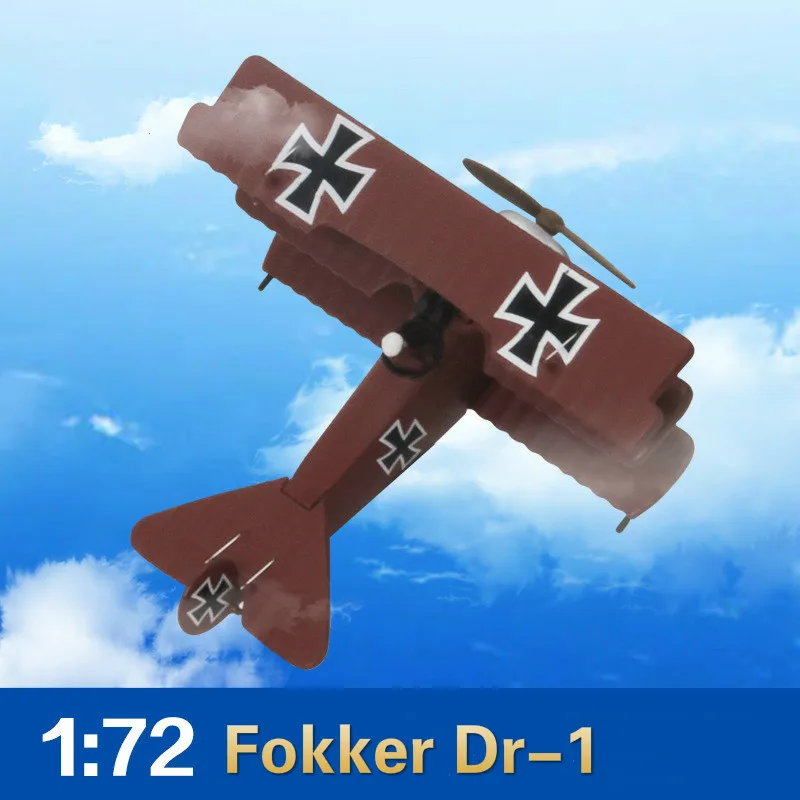Модель Военного Истребителя Fokker Dr 1 8*12 5*10 см модель самолета Второй мировой войны