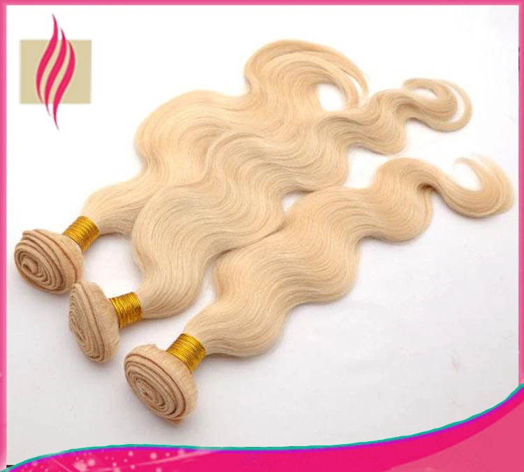 

Bond hair products #613 Blonde Brazilian Remy Human Hair body wave weaves wavy extensions machine weft 3~5 bundles/lot