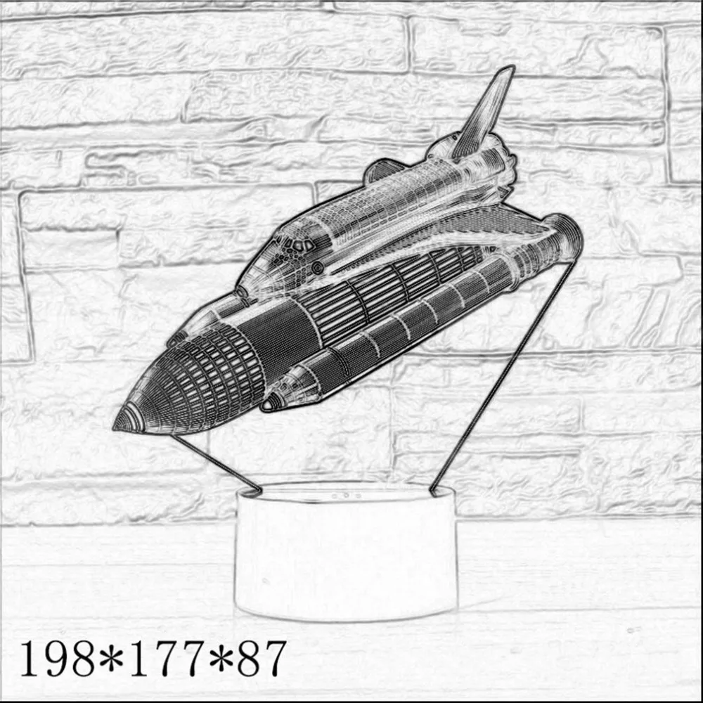 Космический челнок 23d светлый цветной светодиод Vision Light подарок атмосферная настольная лампа