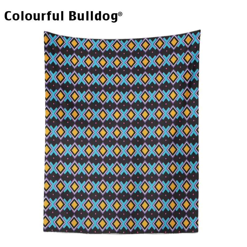 Цветной Bohrmian геометрический стене висит гобелены синий, розовый, желтый пляжные полотенца прямоугольник, ромб стрелка перо коврики для