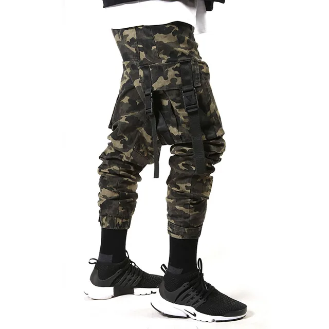 High Street Military Style Jogger Pants with Pockets and Belts Military ...