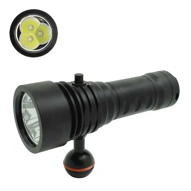 

Scuba Dive Torch LED Diving Video Flashlight Light 3 x XML2 U2 Super Bright Underwater 100m Waterproof Lighting Searchlight Lamp