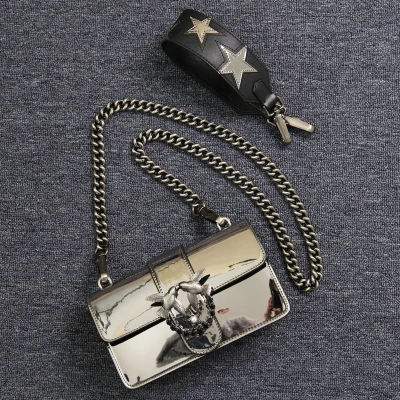 

2018 Hot Sale New Fashion split leather Shoulder Messenger chains diamonds Bag Women's Handbags Master Designer