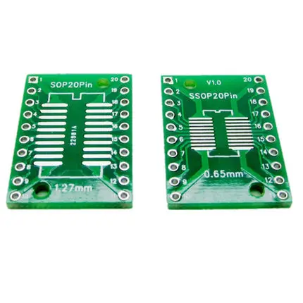 

10pcs/lot TSSOP20 SSOP20 SOP20 to DIP20 Transfer Board DIP Pin Board Pitch Adapter In Stock