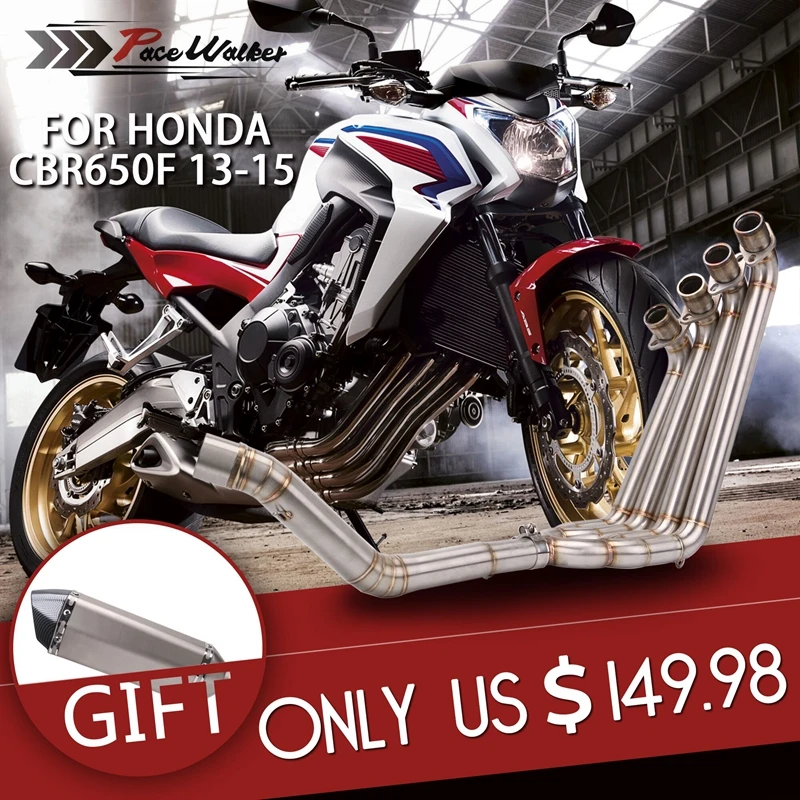 Мотоцикл выхлопной контакт трубы для honda CBR650F cbr650 2013 2014 2015 с Escape трубы|Выхлопные и