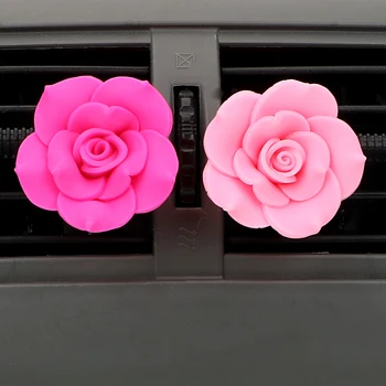 

YOSOLO Flower Car Air Freshener Solid Perfumes Outlet Vent Clip Fragrance Smell Aromatic Camellia Ornament Car Styling