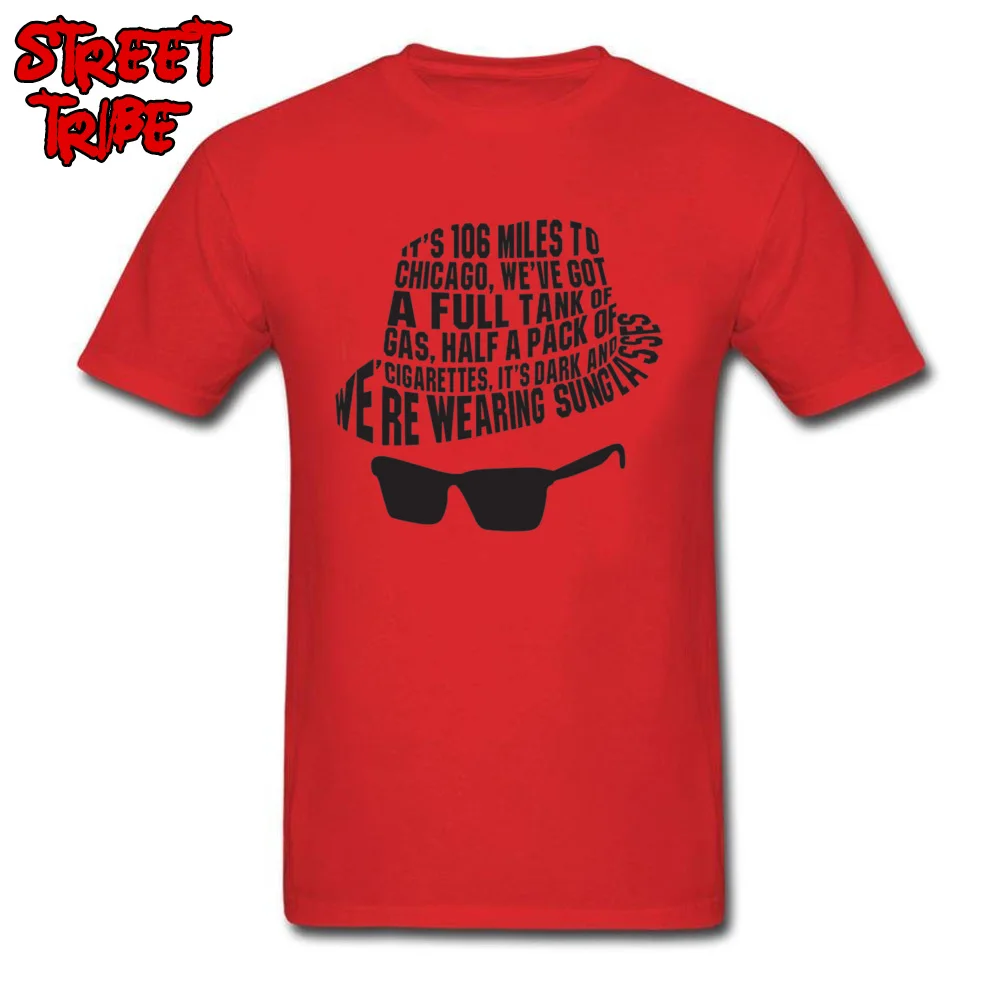 Summer Tops Shirts Latest Crew Neck 3D Printed Short Sleeve 100% Cotton Men Tshirts Geek Tee-Shirt Free Shipping 106 Miles to Chicago  The Blues Brothers -798 red