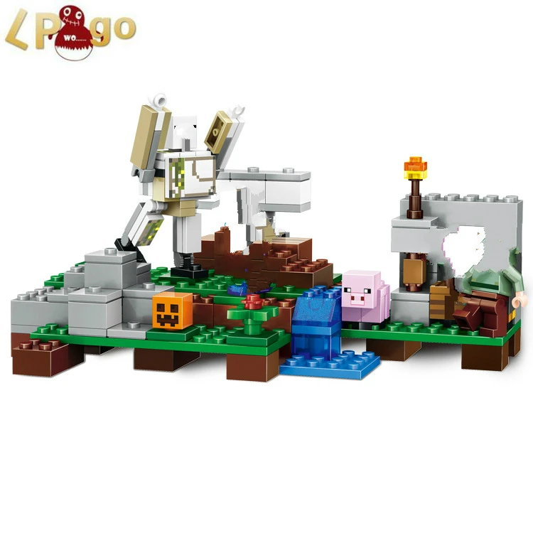 220pcs set font b lepin b font Minecraft The Iron Golem 21123 Building Kit Compatible font