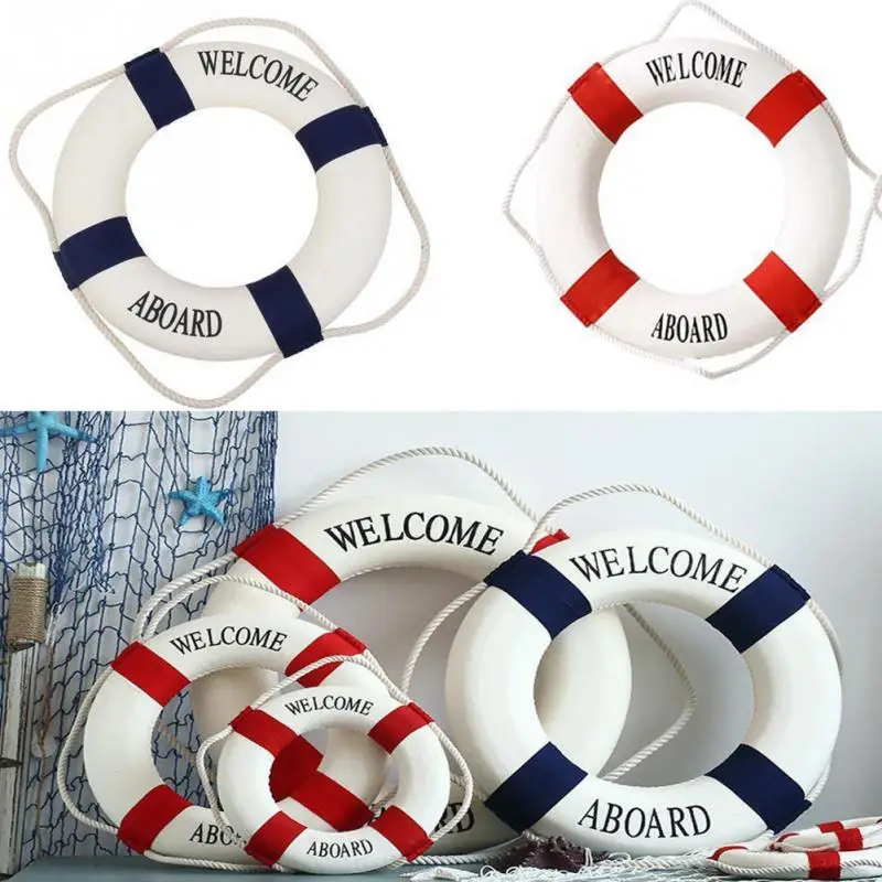 New Navy Mediteranean Sea Life Buoy Wall Stickers Hanging Lifebuoy For