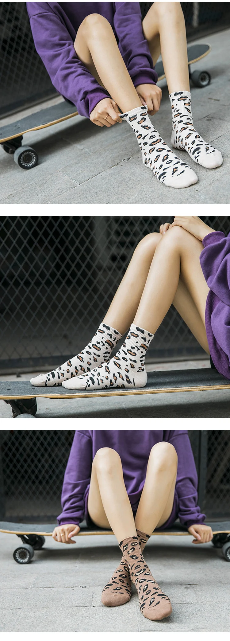 SGEDONE 2018 Горячие леопардовые носки Длинные носки для женщин Мода хлопок Личность забавные Harajuku пятна утепленная одежда бегунов Sox обувь для