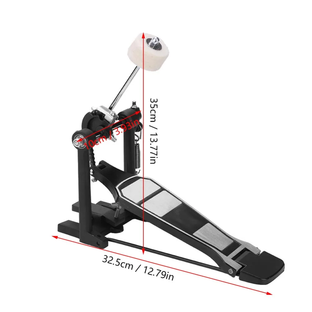 Набор барабанов, педаль, один бас, ножной удар, ударный цепной привод, черные барабаны, однопедальный барабан, ударный удар, горячая распродажа