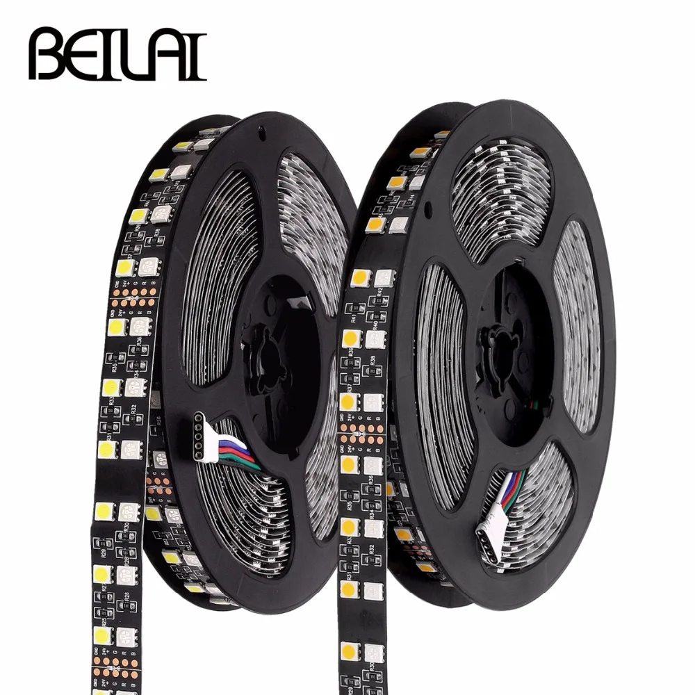 RGBW RGBWW LED Strip Waterproof 120LEDs/m 5050 DC 24V Black PCB Double Row Fita Lights Flexible Neon Tape Decoration | Освещение