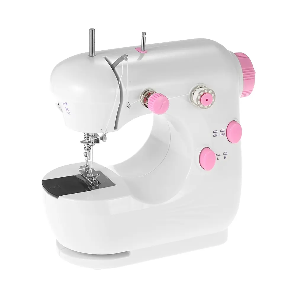 

Pedal Mini Sewing Machine Electric Household Sewing Machine Adjustable High/Low Speed with Foot Pedal LED Light