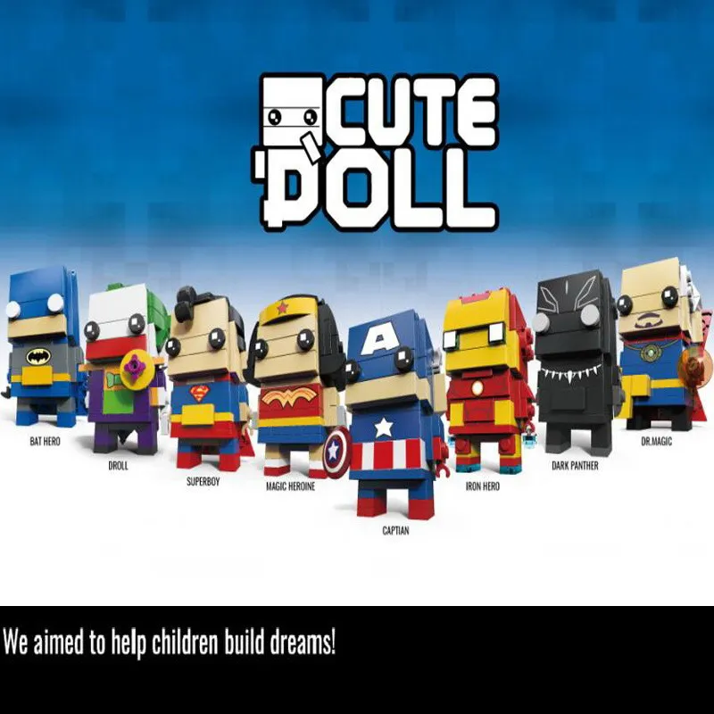 

NEW Brickheadz Super Heroes Avengers Infinity War Mini Cute Doll Model Building Blocks Figure Toys For Children Compatible Legoe