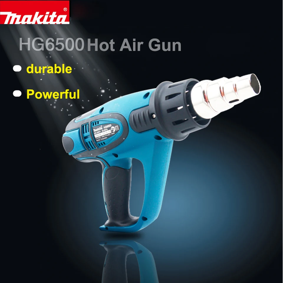 

Makita HG6500 Heat Machine Stickers Tab Automotive Film Garment Factory Required tools Power: 2000W Temperature: 70-650