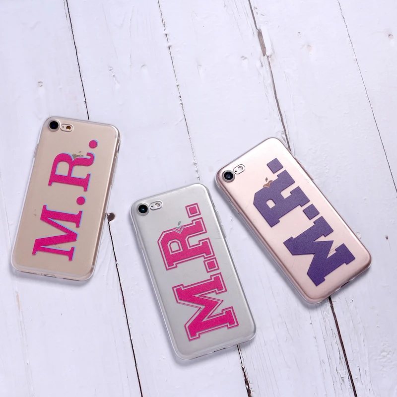 

TOMOCOMO For iPhone 6S XS Max 7 7Plus 8 8Plus X SAMSUNG Soft Phone Case Monogram Initials Personalized Customize Name Lover