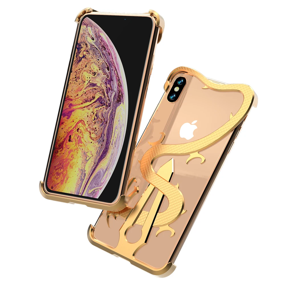 R-JUST Дракона Для iPhone XS Max случае Роскошные Жесткий металлический Алюминий сплав противоударный Броня бампер чехол для телефона для iPhone XR х Крышка