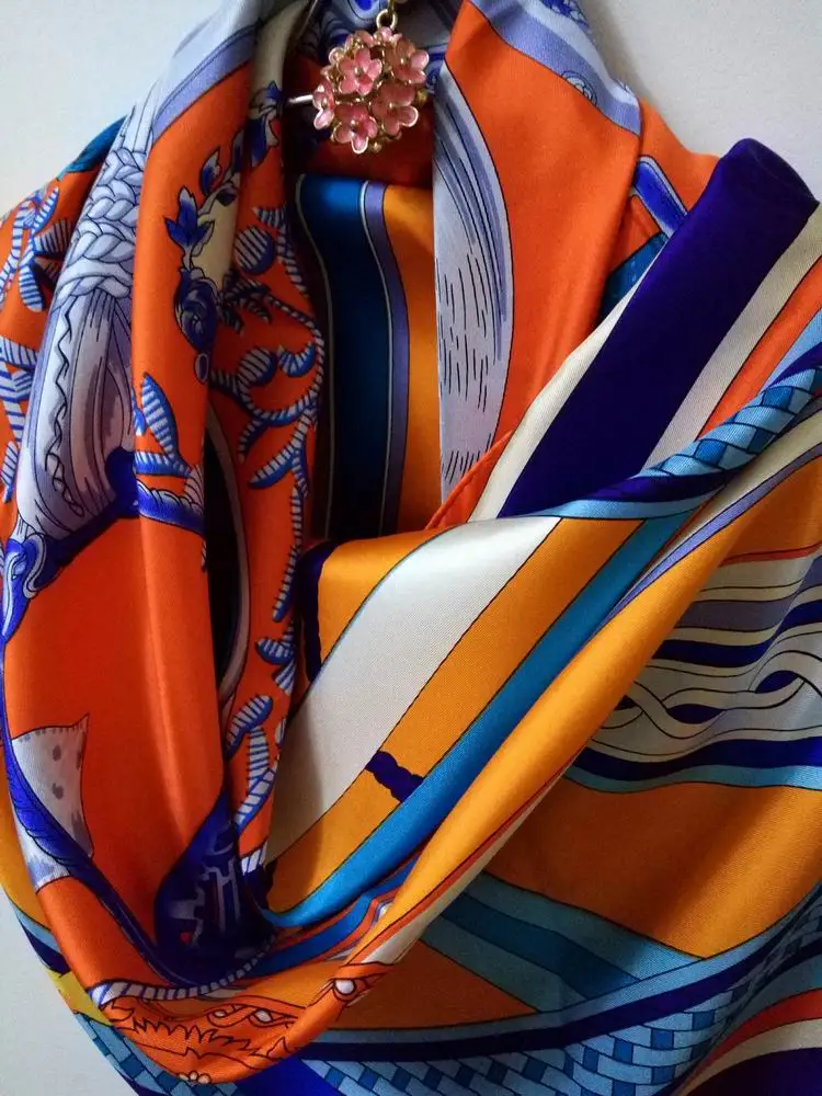 Саржевый Шелковый женский шарф 130*130 см Европейский дизайн Разноцветные квадратные шарфы в горошек с принтом бабочки Высокое качество подарок большая модная шаль