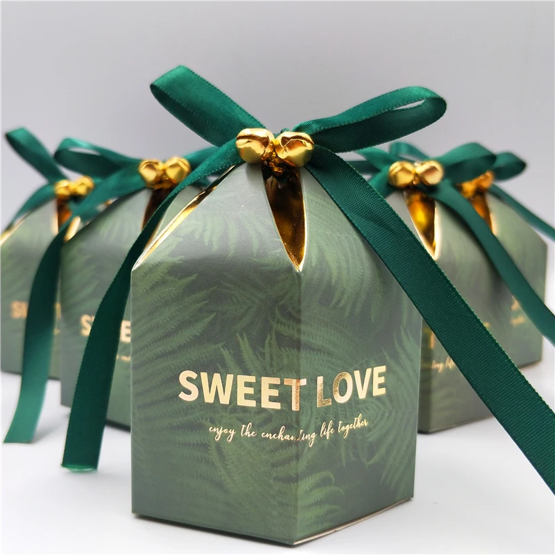 

New Yurts Style Gift Box Packaging Wedding Candy Boxes With Ribbon&Bell Wedding Decoration Boite Dragees De Mariage 10PCS