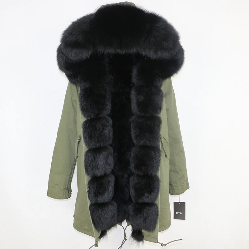 Натуральный мех пальто бренд 2019 зимняя куртка женская парка натуральный Лисий Мех уличная толстые теплые расцепная верхняя одежда Длинные