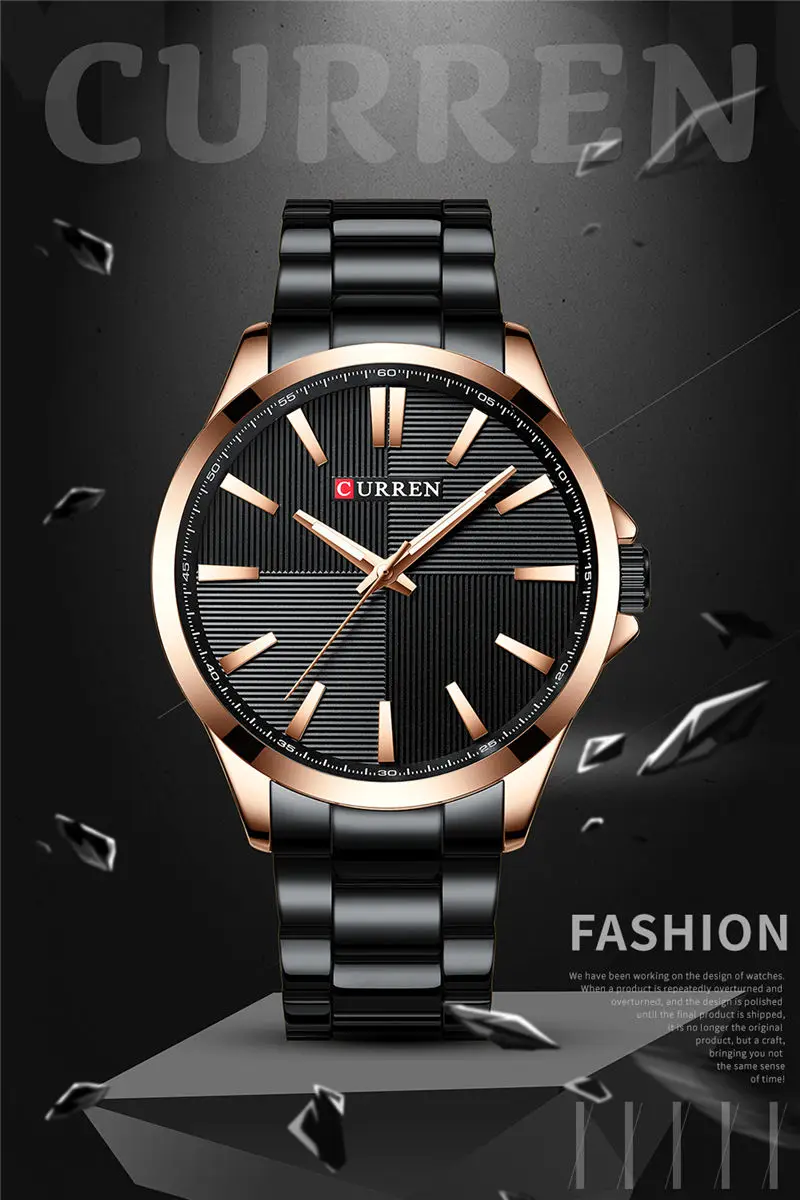 CURREN-montre-bracelet étanche pour hommes, marque de luxe, militaire, horloge de Sport, en acier inoxydable, collection 8322
