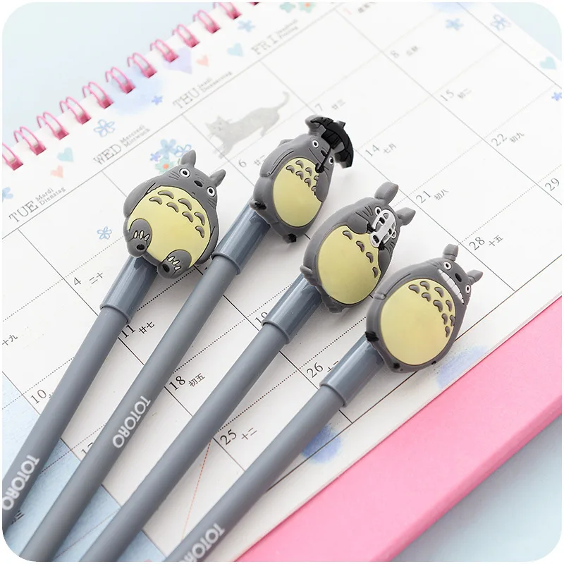

36 pcs/Lot Cute Totoro pen Cartoon gel pens 0.5mm roller ball Black ink canetas Children Stationery Office school supplies DB822