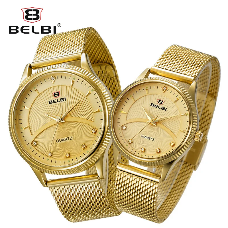

BELBI Top Brand Couples Quartz Watch Men Women Valentine Gift Clock Watches Ladies 30m Waterproof Wristwatches