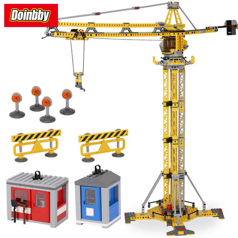 

Technic Series The Building Crane Set City Lifting Machine Model Building Block Bricks Toys Compatible Legoings 7905
