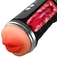 Двойное отверстие оральный массажер вибратор для мужской мастурбации чашка Реалистичная искусственная вагина глубокое горло сосание 12 режимов Массажная игрушка человек