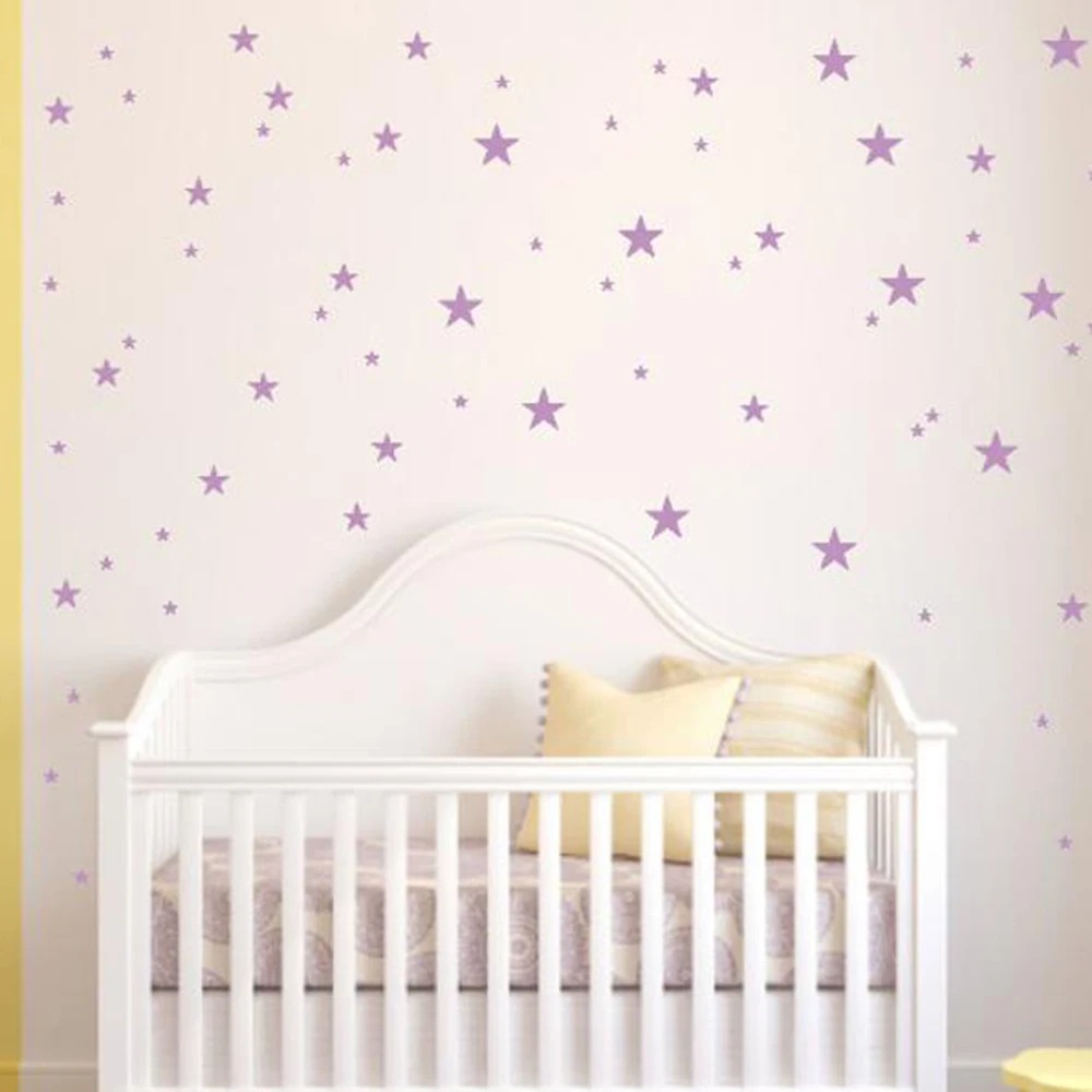 50Pcs  Mutiple Size Cartoon Star Wall Sticker Nursery Kids Room Gold Star Wall Decal Playroom Classroom Dorm Vinyl Decor (5)