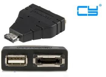 

eSATAp (Power over eSATA) Male Combo to USB 2.0 A Female + eSATA Female Adapter